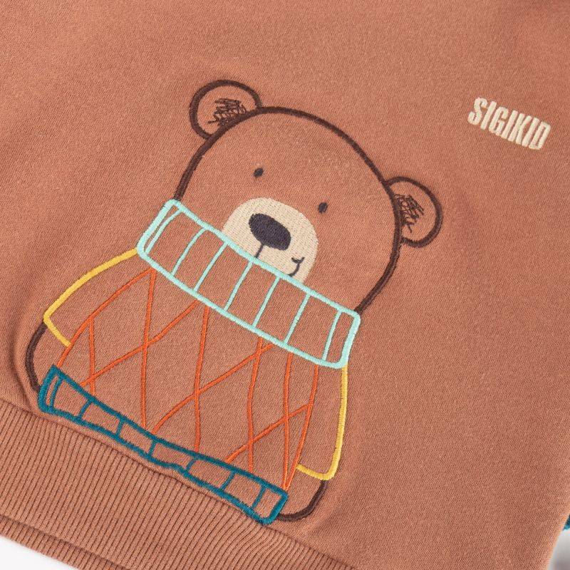 Sigikid Baby Wendeshirt Bär, bunt gestreift oder braun Nur noch ein Tag übrig