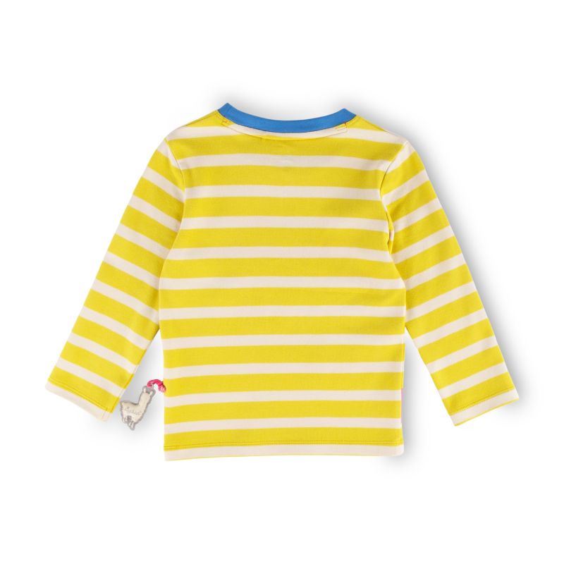 Sigikid Kinder Langarmshirt Crazy Lama, gelb gestreift Super Rabatt