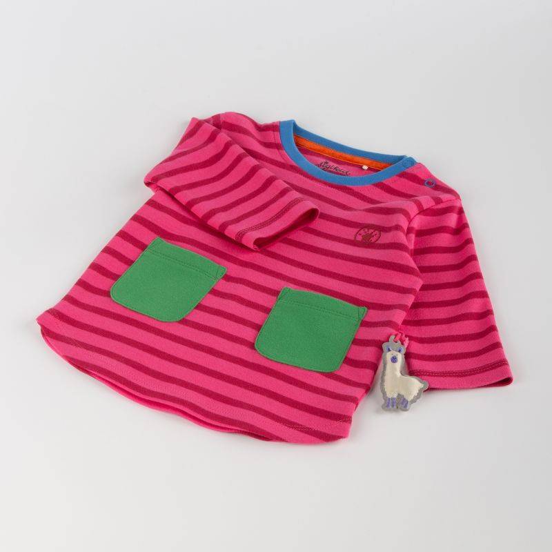 Sigikid Baby Longshirt Crazy Lama, pink gestreift Clearance-Verkauf