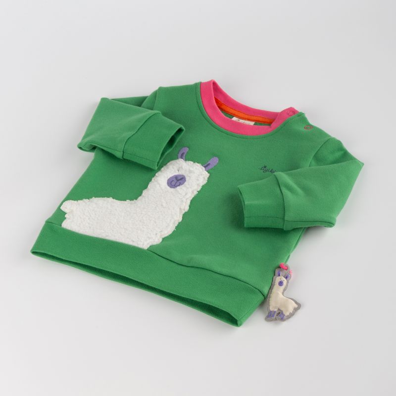 Sigikid Baby Sweatshirt Crazy Lama, grün Kostenloser Versand international
