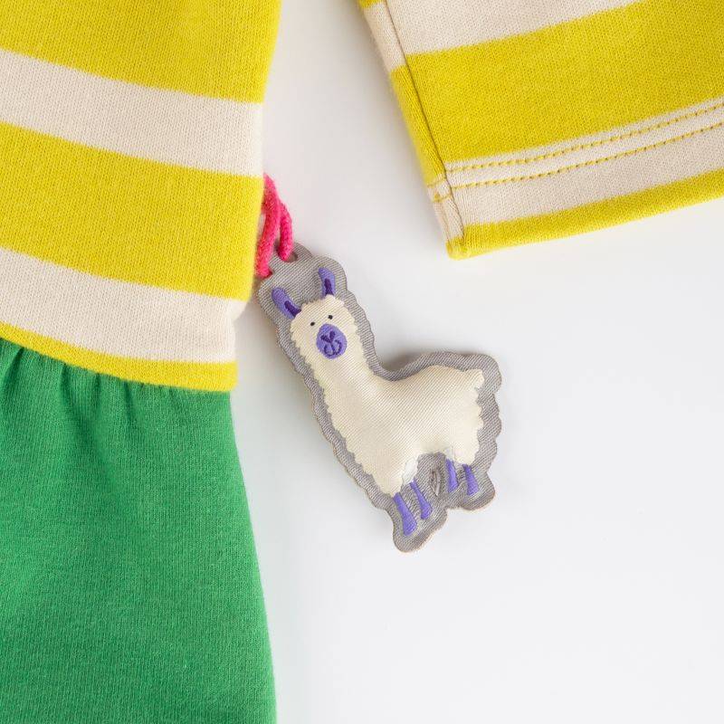 Sigikid Baby Kleid Crazy Lama, grün und gelb Fabrikladen