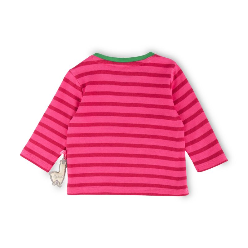 Sigikid Baby Langarmshirt Crazy Lama, pink gestreift, Baby Begrenzt auf 3 Tage