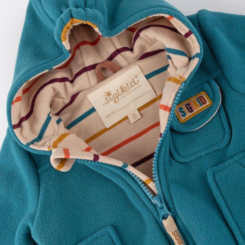 Sigikid Baby Fleecejacke mit Kapuze, grün Outlet