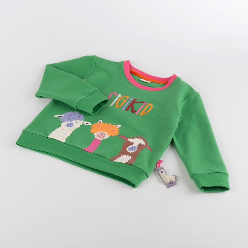 Sigikid Kinder Sweatshirt Crazy Lama, grün Limitierter Zeitrabatt