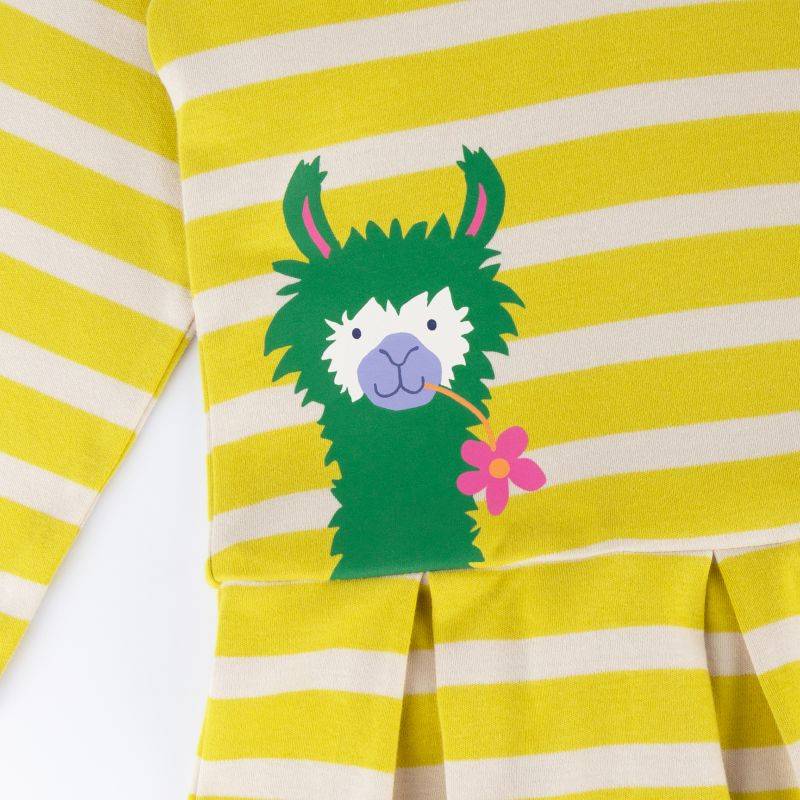Sigikid Kinder Kapuzenkleid Crazy Lama, gelb gestreift Sonderangebot