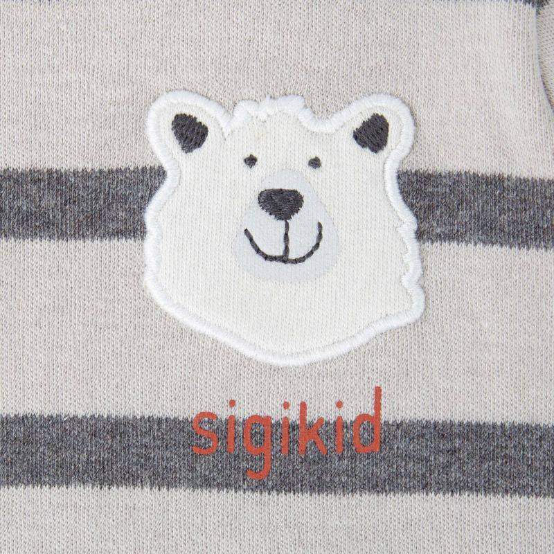 Sigikid Baby Langarmshirt Eisbär, grau geringelt 50% Rabatt mit kostenlosem Versand