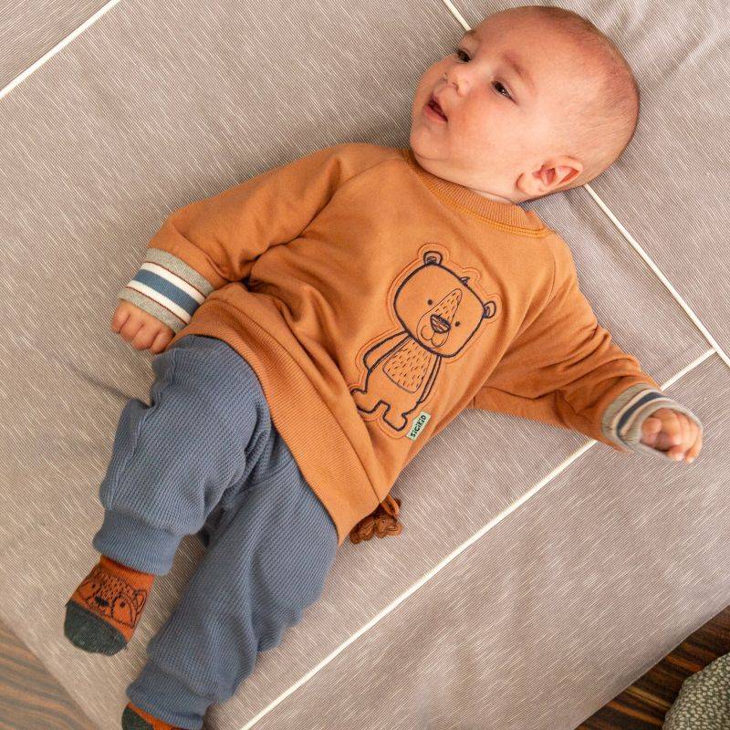 Sigikid Baby Wendehose mit Beinbündchen, grau oder blau Im Verkauf