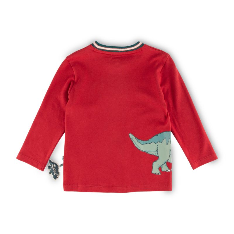 Sigikid Kinder Langarmshirt Dino, dunkelrot Schlussverkauf