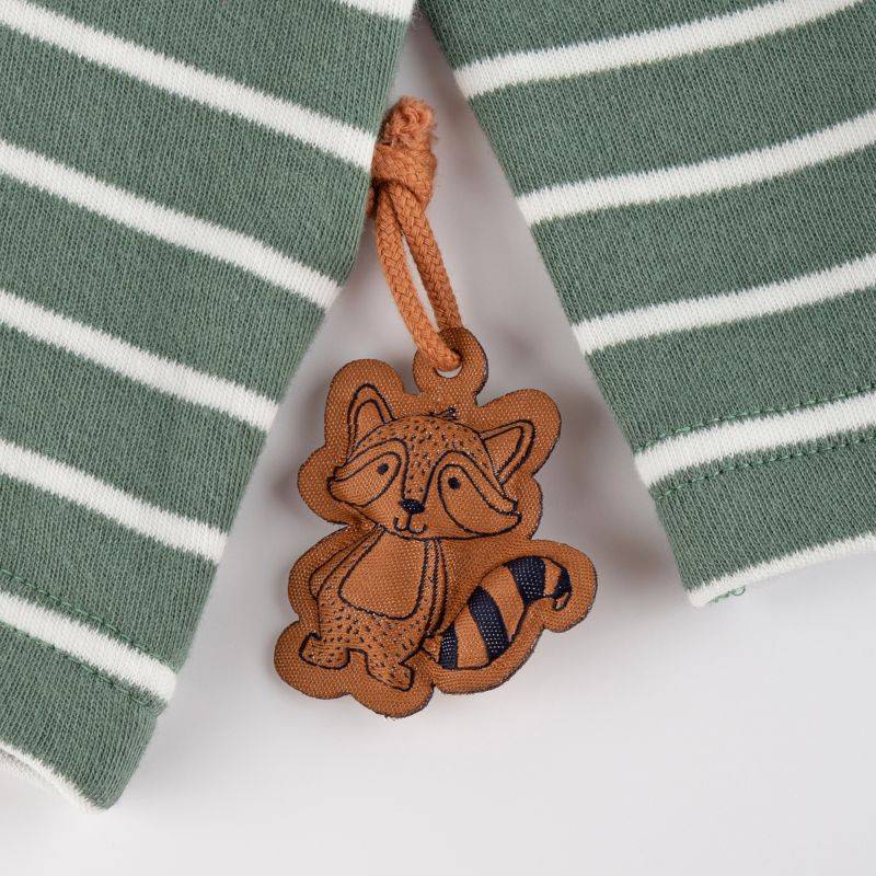 Sigikid Baby Langarm Ringelshirt mit Waschbären Motiv, grün-weiß Günstiger Verkauf