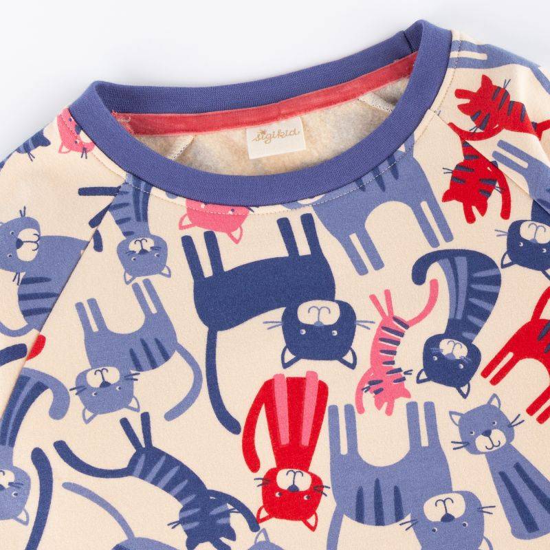 Sigikid Kinder Sweatshirt, bunter Katzen-Print Begrenztes Angebot