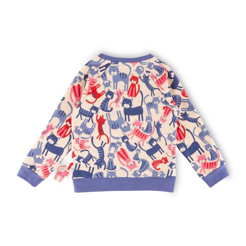 Sigikid Kinder Sweatshirt, bunter Katzen-Print Begrenztes Angebot