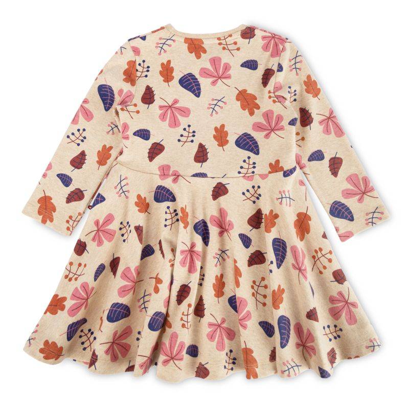 Sigikid Kinder Kleid, beige mit buntem Blätterprint Online Shopping