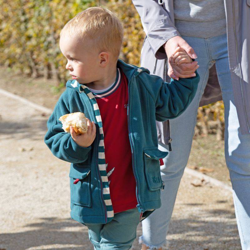 Sigikid Kinder Fleecejacke mit Kapuze Dino World, grün Black Friday