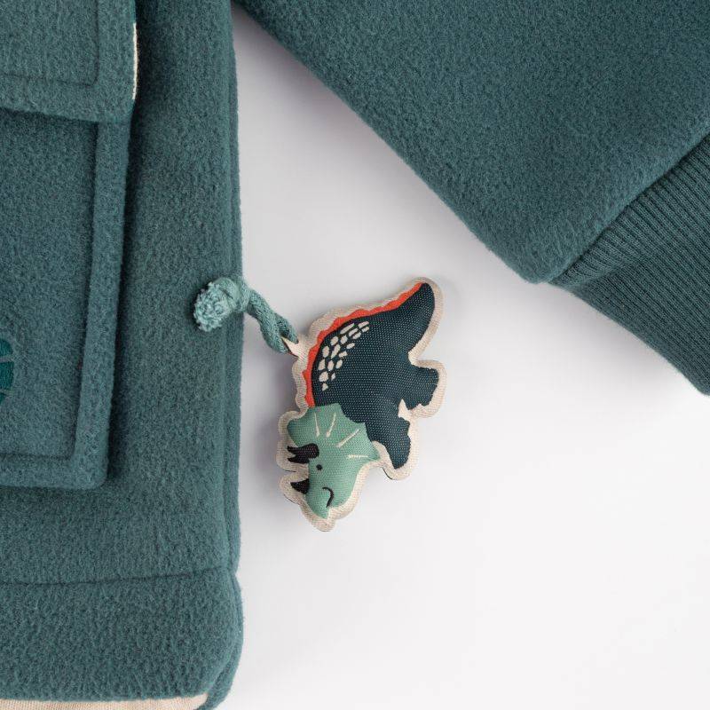 Sigikid Kinder Fleecejacke mit Kapuze Dino World, grün Black Friday
