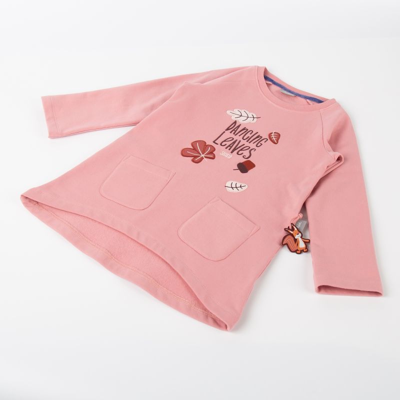 Sigikid Kinder Sweatkleid Dancing Leaves in Rosa Cyber Monday