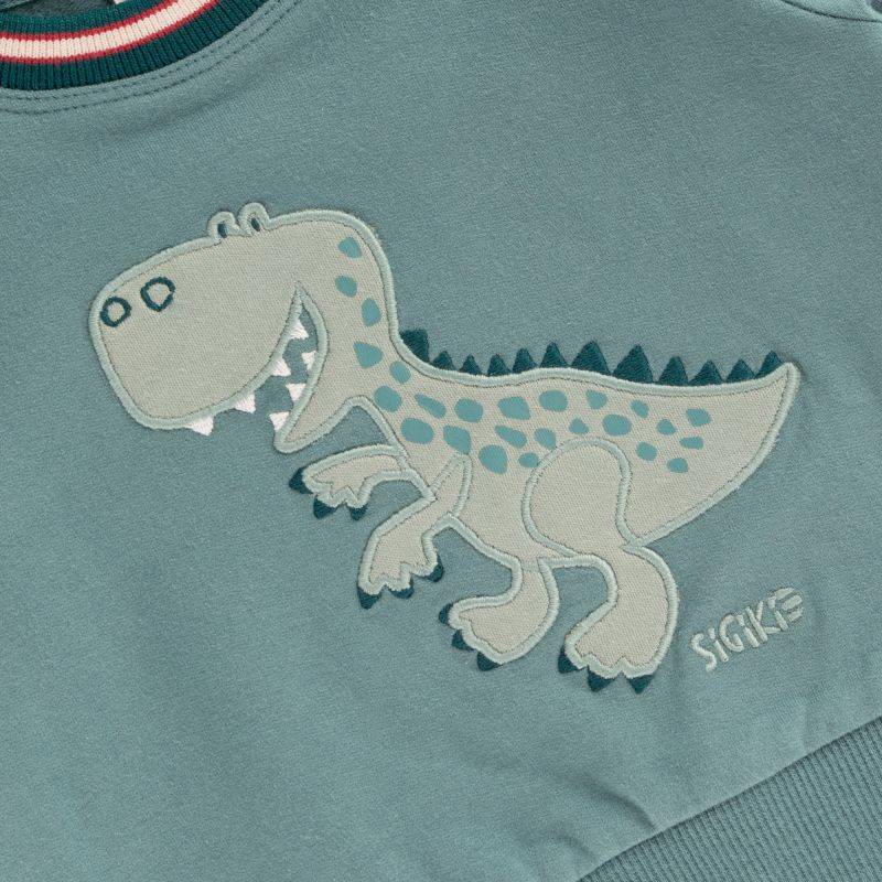 Sigikid Baby Sweatshirt mit Dino Motiv, grün Online Outlet
