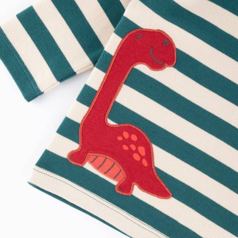 Sigikid Baby Streifen Langarmshirt Dino, grün-weiß Exklusive Angebote