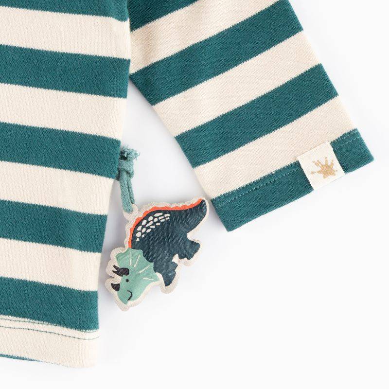 Sigikid Baby Streifen Langarmshirt Dino, grün-weiß Exklusive Angebote