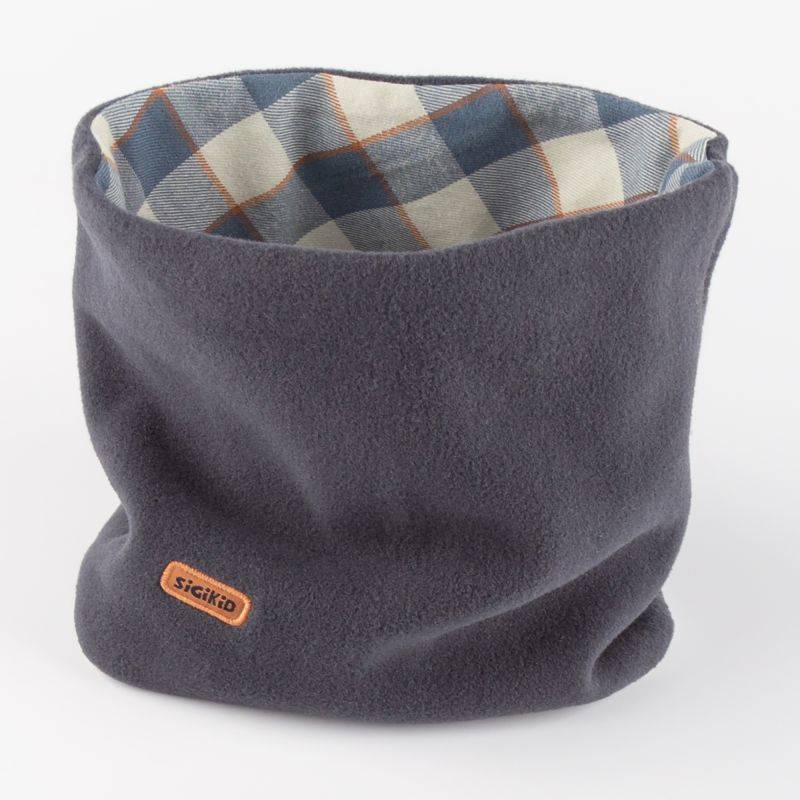 Sigikid Kinder Fleece Loopschal, grau oder blau-weiß kariert Blitzangebot