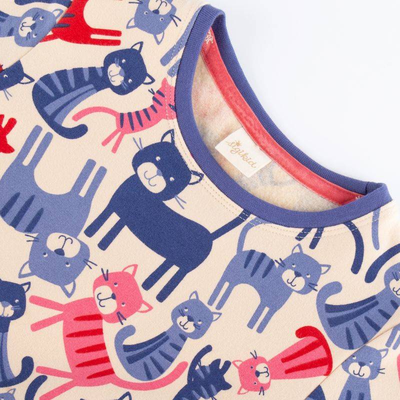 Sigikid Kinder Sweatkleid mit buntem Katzenprint Kauf eins, bekomm eins gratis