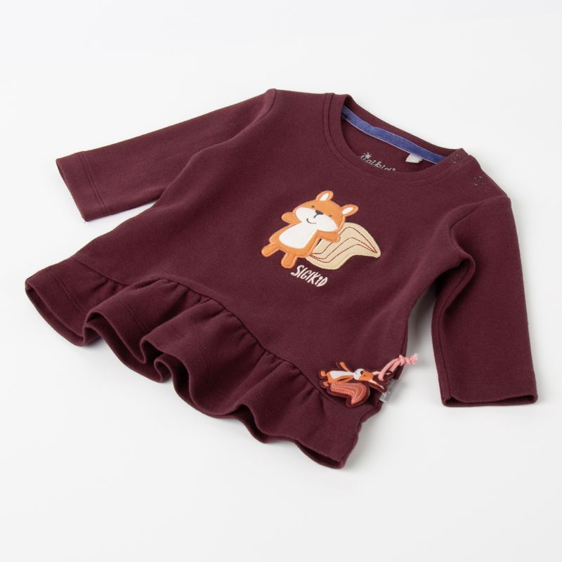 Sigikid Baby Longshirt mit Eichhörnchen Motiv, dunkelrot Tägliche Deals