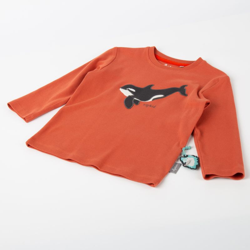 Sigikid Kinder Langarmshirt mit Wal Motiv, orange Sonderangebote