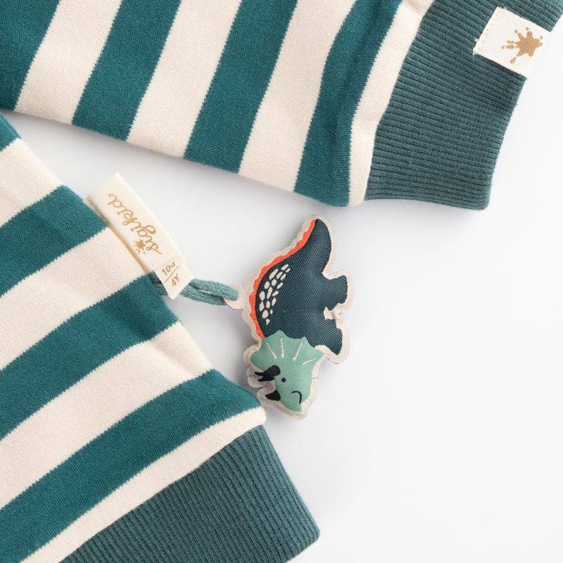 Sigikid Kinder Wendeshirt Dino, dunkelrot oder grün gestreift Letzte 3 Tage