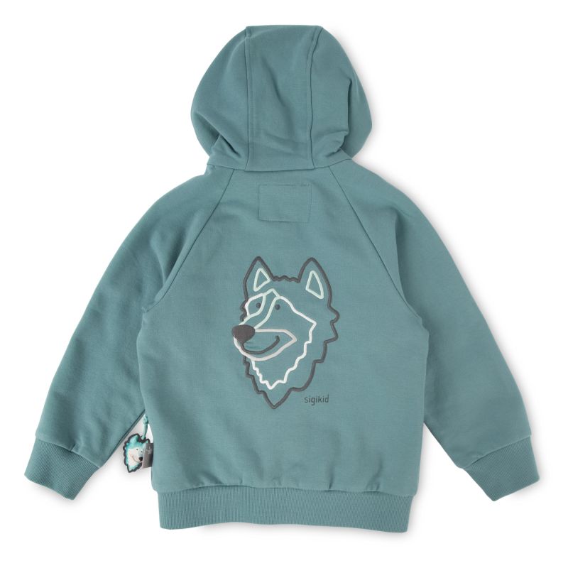 Sigikid Kinder Sweatjacke mit Kapuze, türkis Letzter Tag