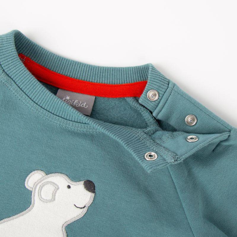 Sigikid Baby Sweatshirt mit Eisbär Motiv, türkis Sonderangebot der Fabrik