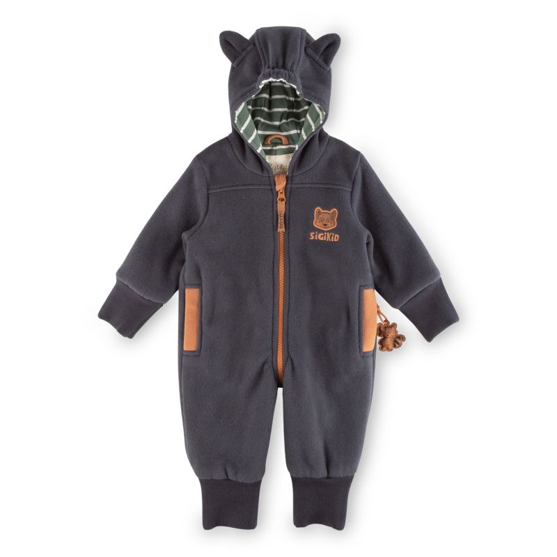 Sigikid Baby Fleeceoverall mit Bären Motiv, dunkelgrau 50% Rabatt mit kostenlosem Versand