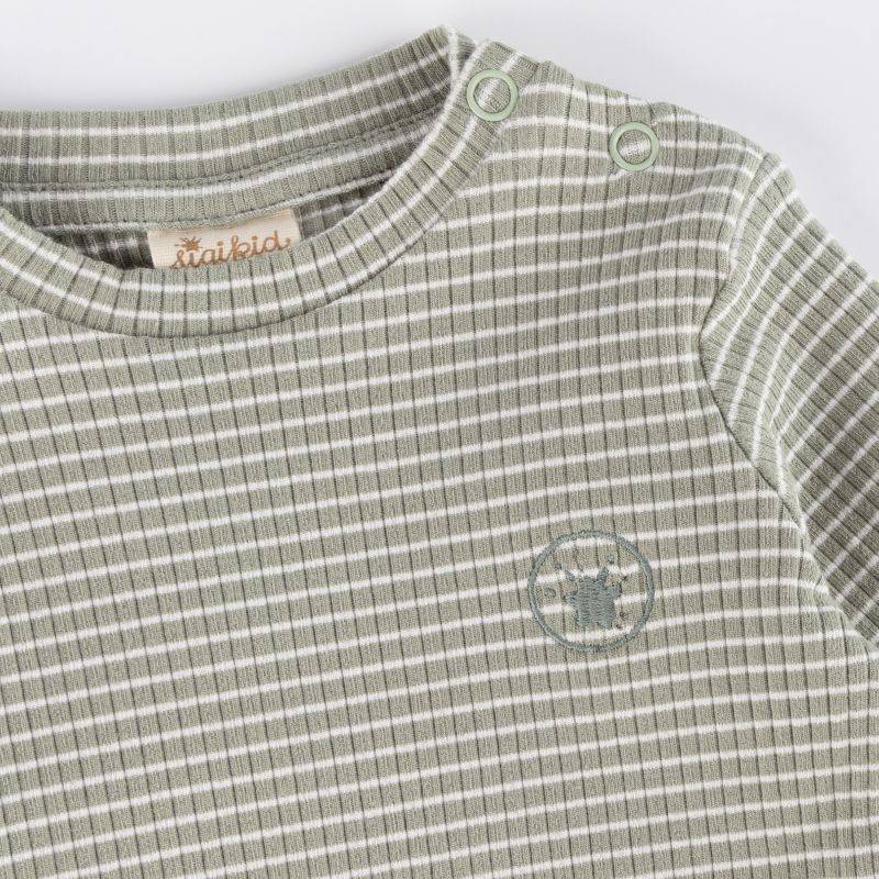 Sigikid Baby Langarmshirt, weiß geringelt Fabrikladen