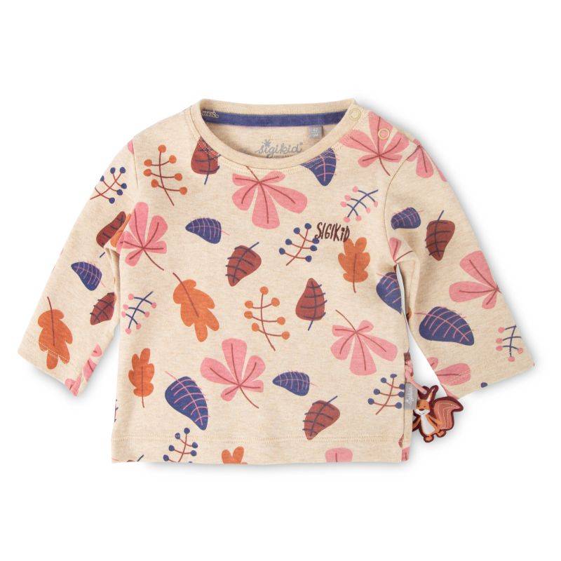 Sigikid Baby Langarmshirt beige mit Herbstprint Outlet