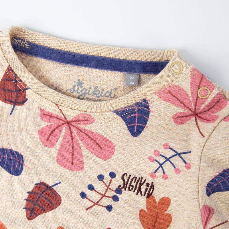 Sigikid Baby Langarmshirt beige mit Herbstprint Outlet