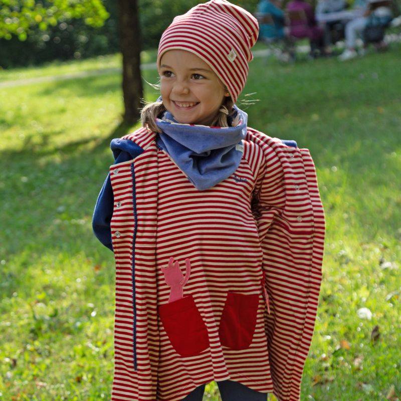 Sigikid Kinder Ringelkleid mit Katzen Motiv, rot-weiß Auslauf