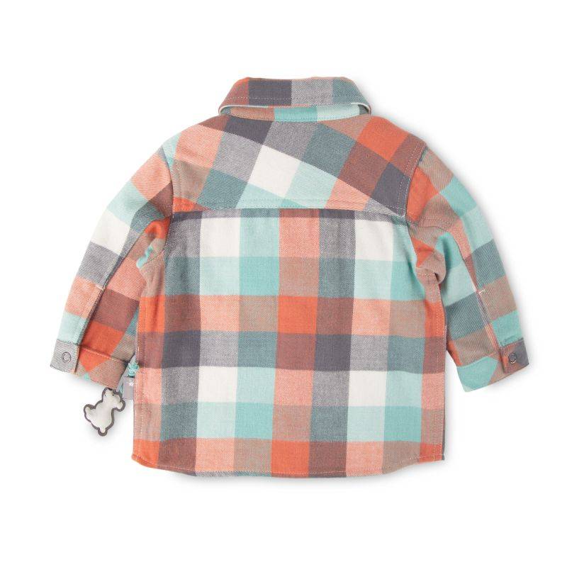Sigikid Baby Karo Flanellhemd, orange und türkis Angebote