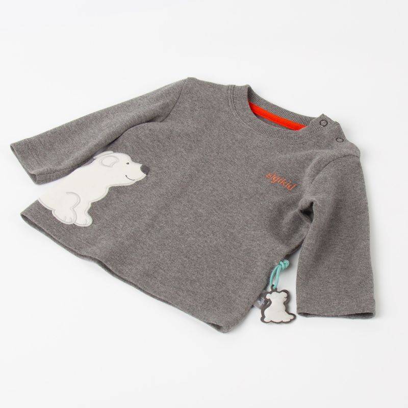 Sigikid Baby Langarmshirt mit Eisbär Motiv, graumeliert Blitzverkäufe