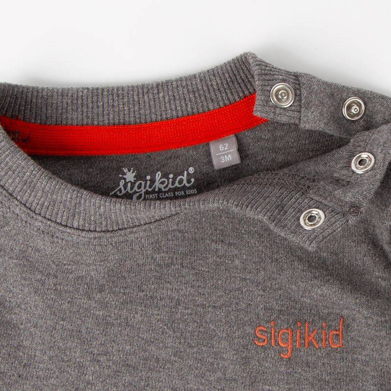 Sigikid Baby Langarmshirt mit Eisbär Motiv, graumeliert Blitzverkäufe