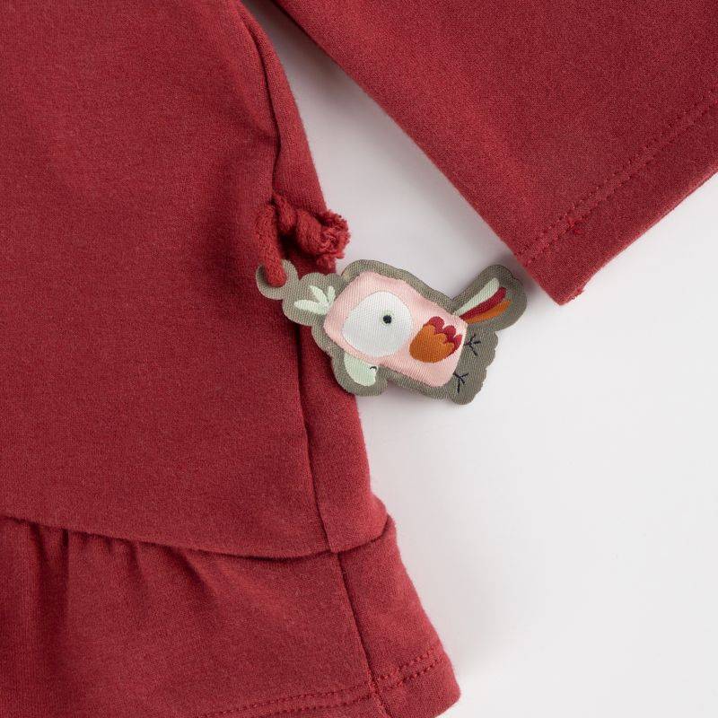 Sigikid Baby Sweat Longshirt mit Stickmotiv Blumen, dunkelrot Fabrik Onlineshop