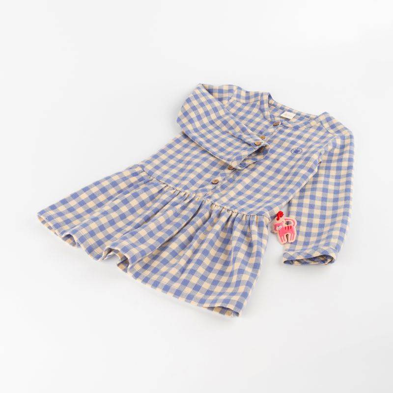 Sigikid Kinder Karo Flanellkleid, blau-weiß Begrenztes Angebot