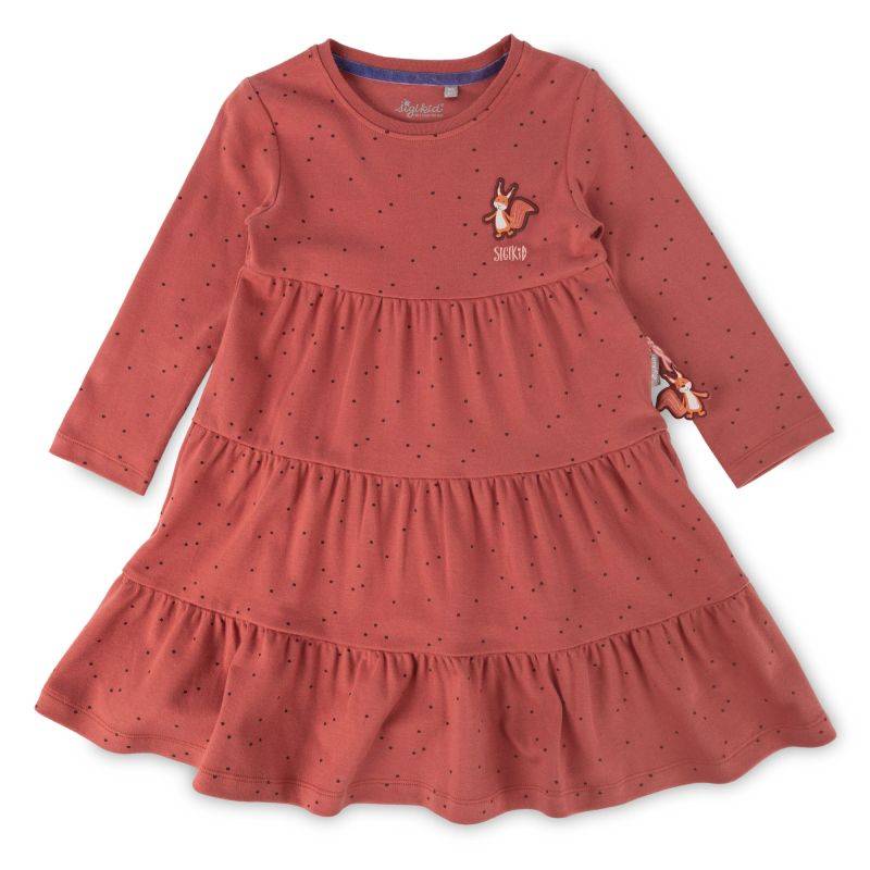Sigikid Kinder Stufenkleid Autumn Forest, rotbraun mit Pünktchen Online Shopping