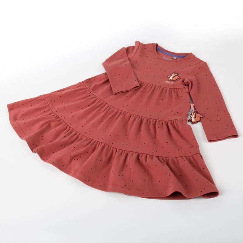 Sigikid Kinder Stufenkleid Autumn Forest, rotbraun mit Pünktchen Online Shopping