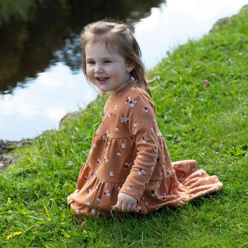 Sigikid Kinder Langarm Stufenkleid mit Blümchen Print Exklusivangebot
