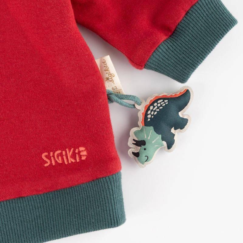 Sigikid Baby Wendeshirt Dino, rot oder grün-weiß gestreift Preisnachlass