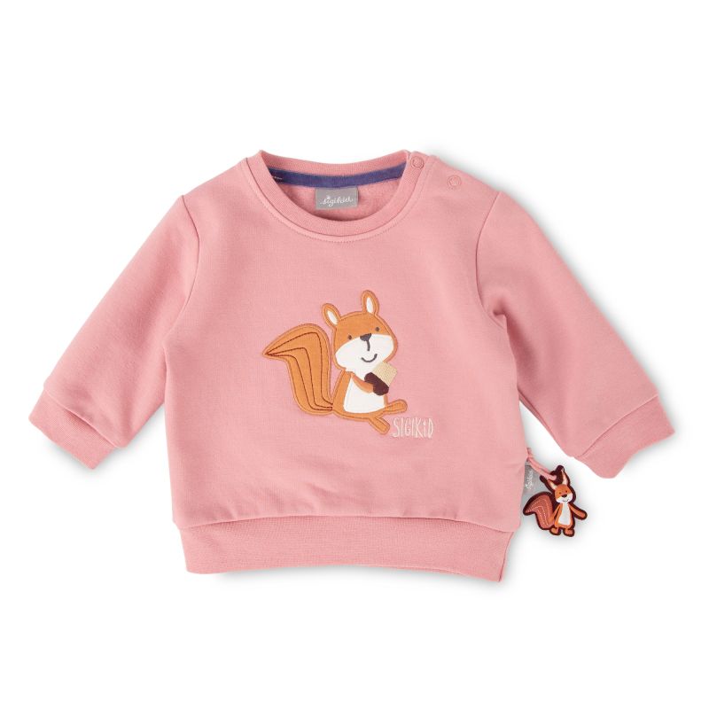 Sigikid Baby Sweatshirt rosa mit Eichhörnchen Motiv Weihnachtsangebot