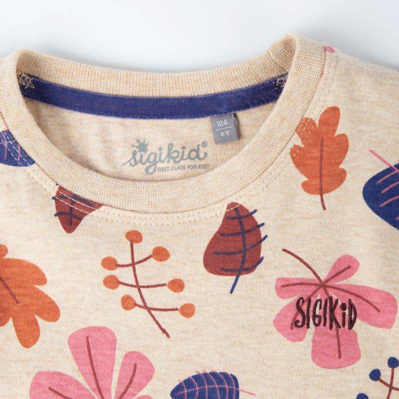 Sigikid Kinder Langarmshirt, beige mit buntem Blätterprint Muttertagsangebot