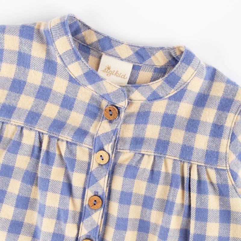 Sigikid Baby Karo-Flanellbluse mit Katzen Motiv, blau-weiß Valentinstagsangebot