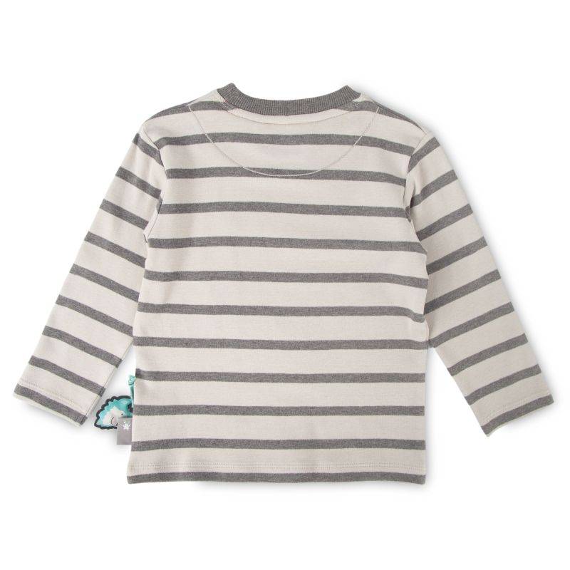 Sigikid Kinder Langarmshirt mit Wal Motiv, grau geringelt Jubiläumsangebot