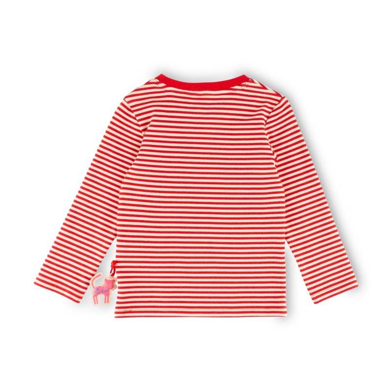 Sigikid Kinder Langarmshirt Katze, rot-weiß geringelt Lagerräumung