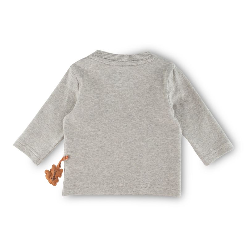 Sigikid Baby Langarmshirt mit Waschbären Motiv, grau Blitzangebot