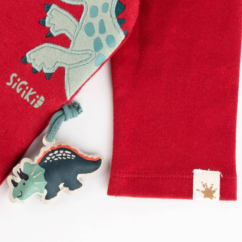 Sigikid Baby Langarmshirt Dino, dunkelrot Saisonale Angebote